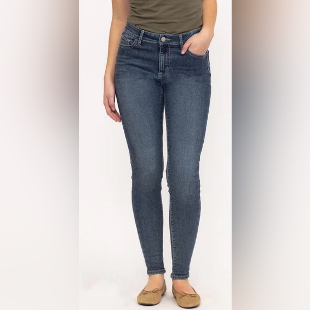 & Drain‎ women’s 34 low waist super slim leg denim jeans button butterfly front